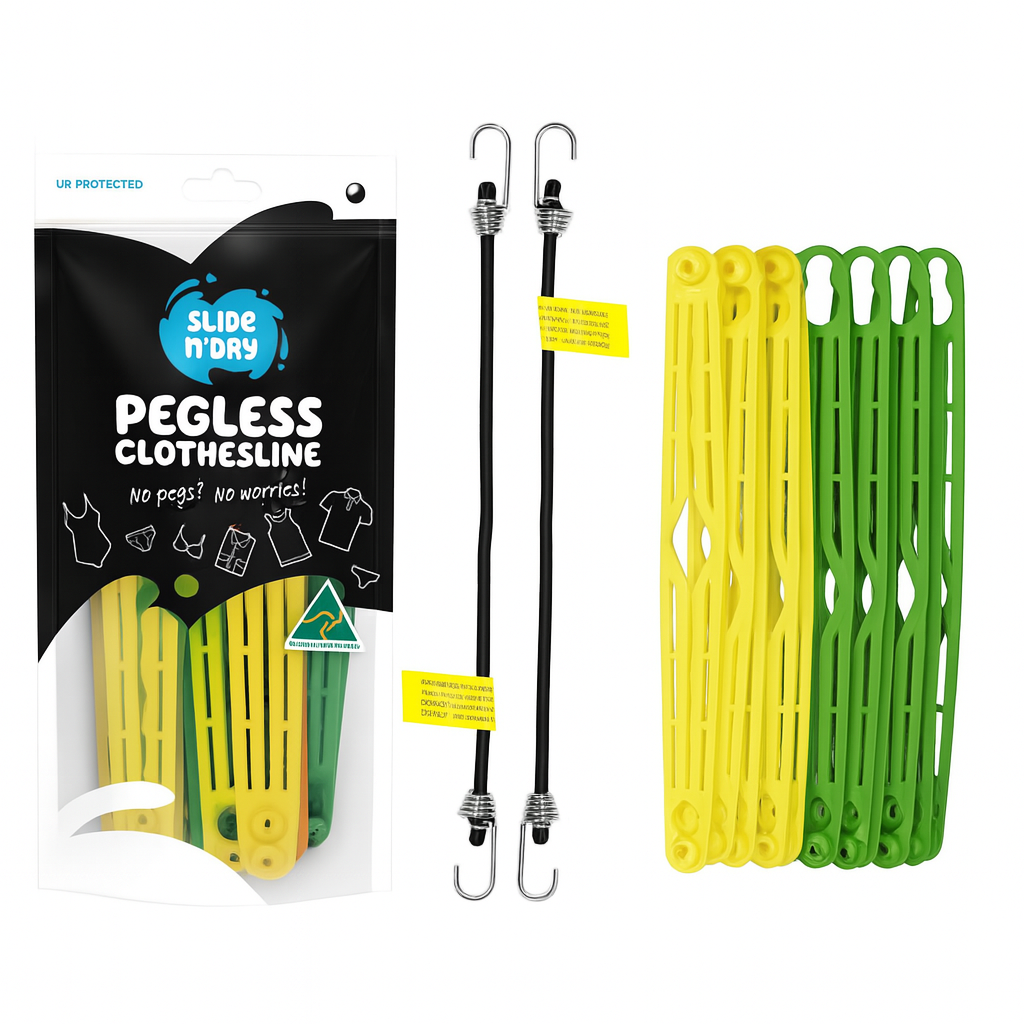 Slide n’ Dry Pegless Clothesline – Limited Aussie Edition (Green & Gold)