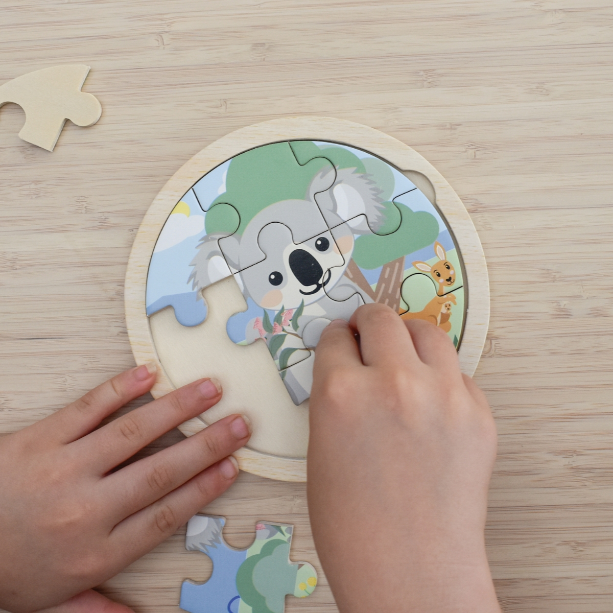 Wooden Australian Animals Puzzle 9 pieces by Koala Dream