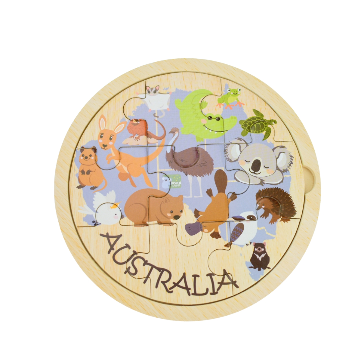 Wooden Australian Animals Puzzle 9 pieces by Koala Dream
