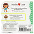 Babies Love board book back cover with chunky flap benefits, 0m+ age guide and publishing details, Adventure Awaits