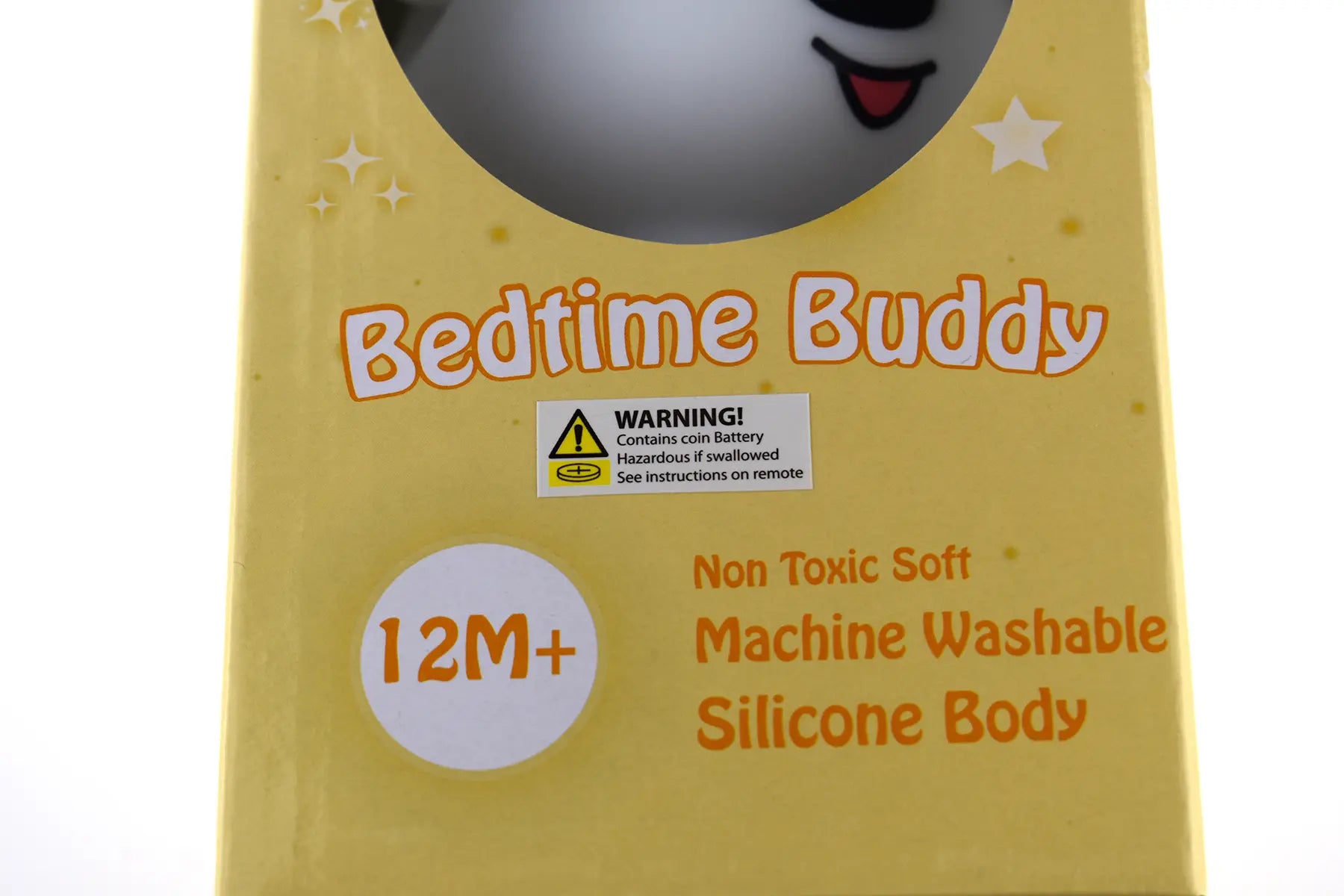 Close-up of Koala Dream Bedtime Buddy packaging showing soft machine washable silicone body — Adventure Awaits