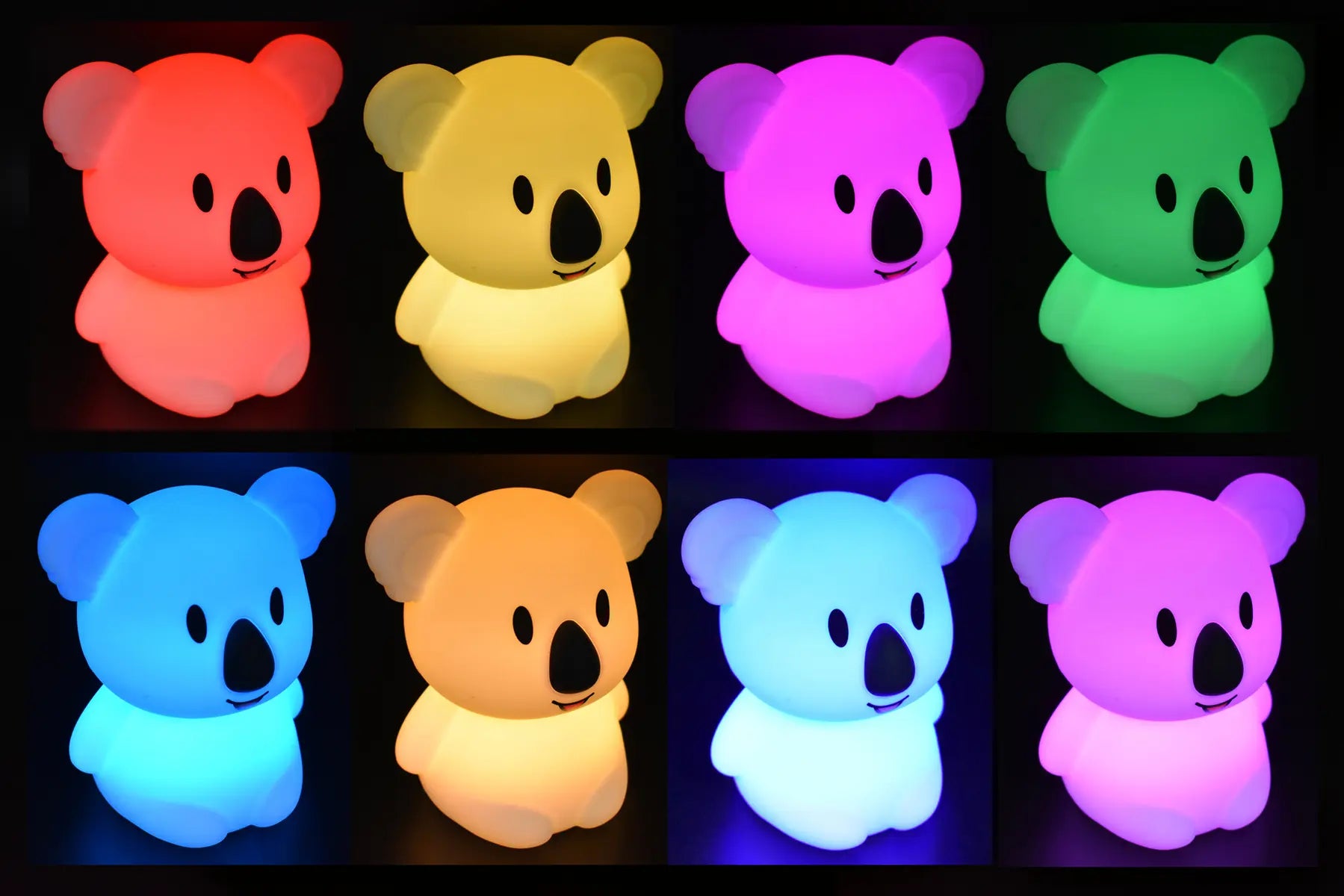 Koala Dream Bedtime Buddy koala night light glowing in multiple colour settings — Adventure Awaits