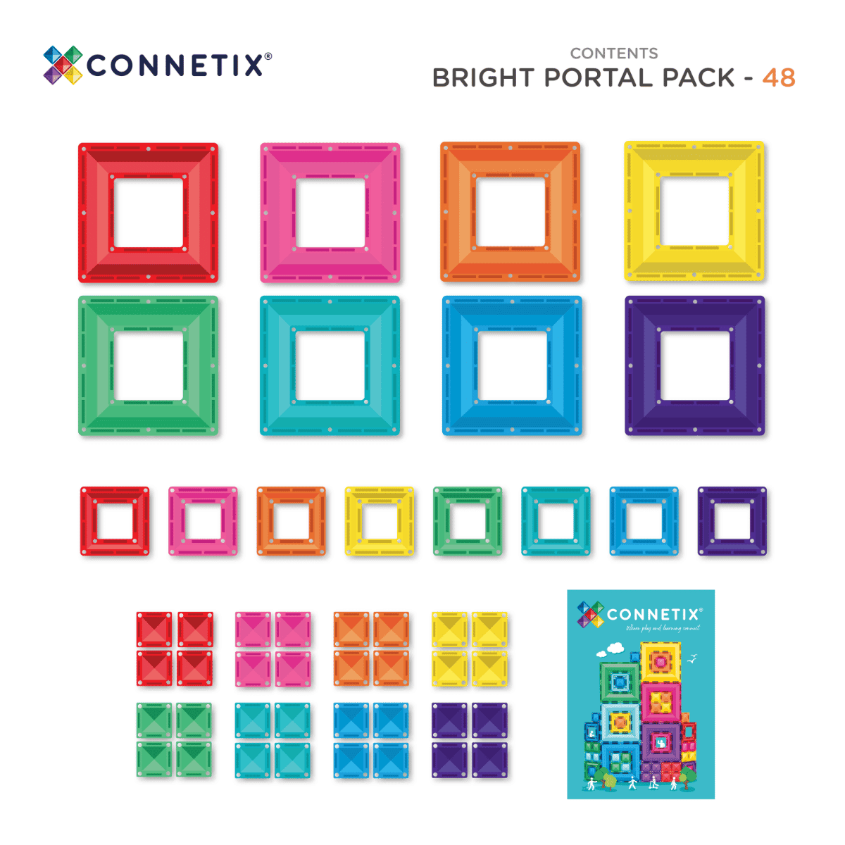 Connetix Rainbow | Bright Portal Pack 48pc