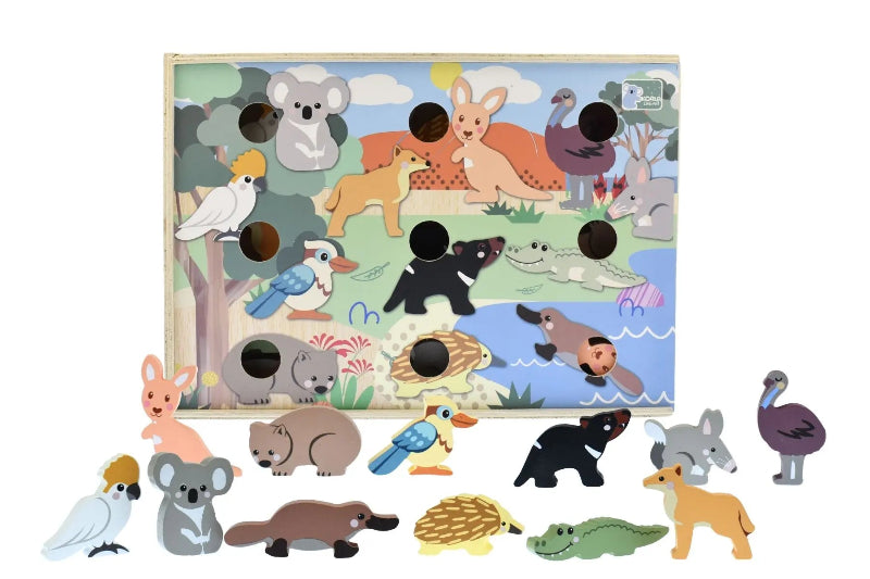 Koala Dream Aussie Animal Hotel wooden figurine set with 12 Australian animals — Adventure Awaits