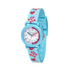 cactus time keeper watch in blue butterflies on white background