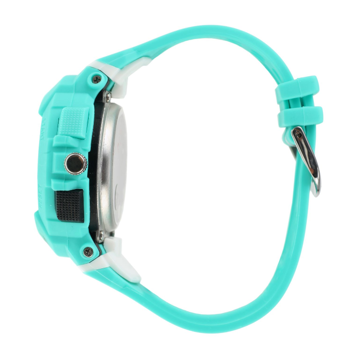 side of cactus combo watch in aqua on white background