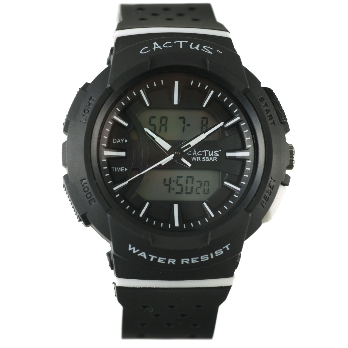 face of cactus combo watch in black on white background
