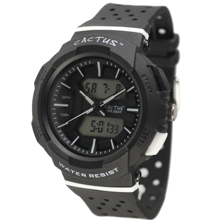 front of cactus combo watch in black on white background