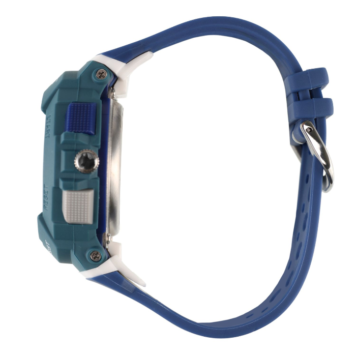 side of cactus combo watch in blue on white background