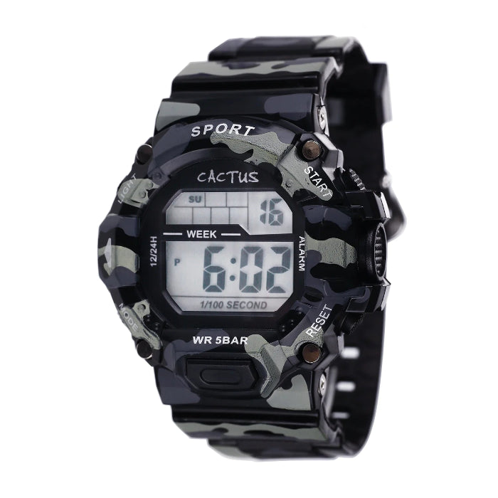 front of children's digital watch camo band