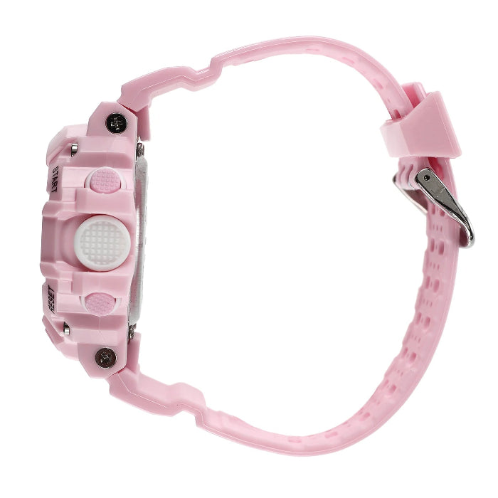 side of children's digital watch pink band