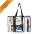 Campaq clear storage bag packed with travel gear, camera and toiletries for camping — Adventure Awaits