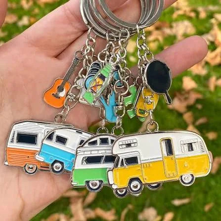 Van Go Collections Key Rings | Various Caravan & RV Themed Designs & Colours