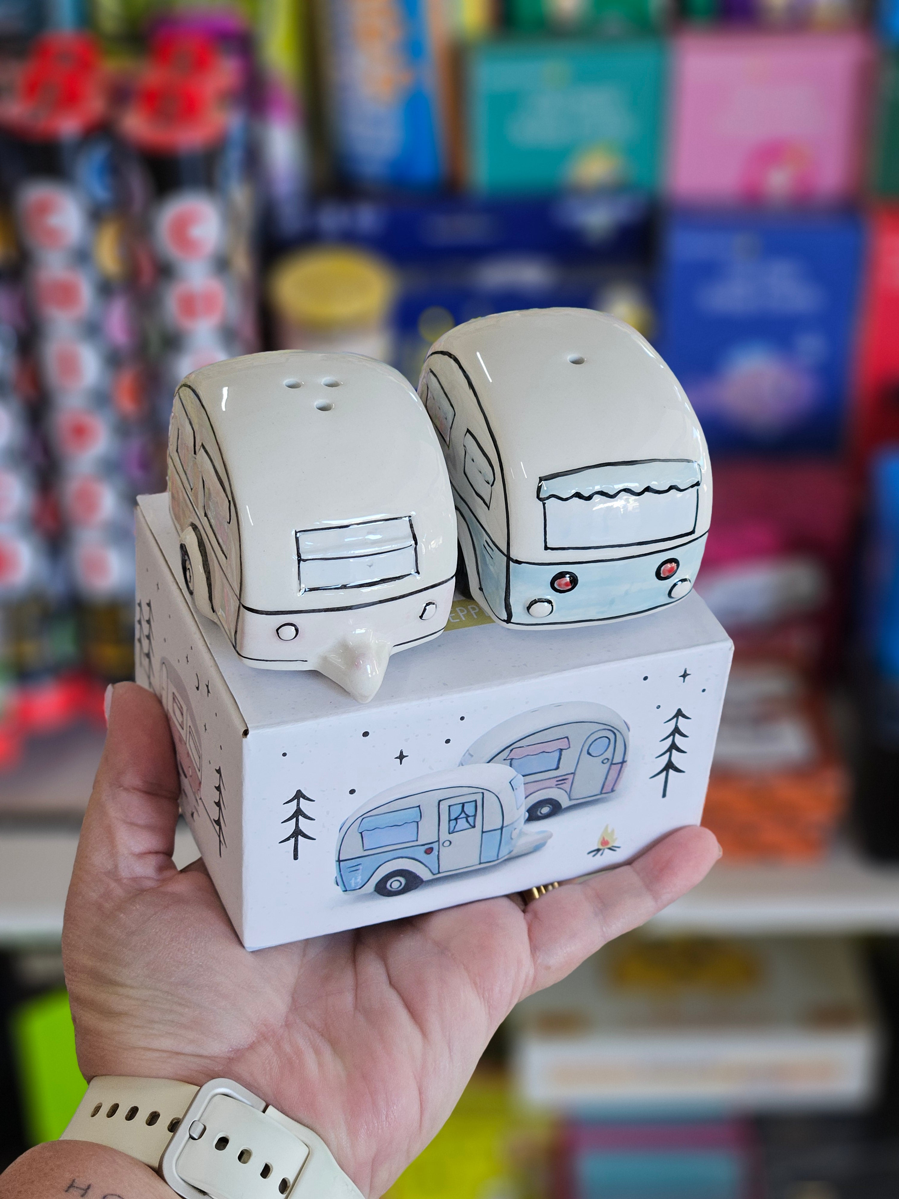 Caravan Salt And Pepper Set | Pink & Blue
