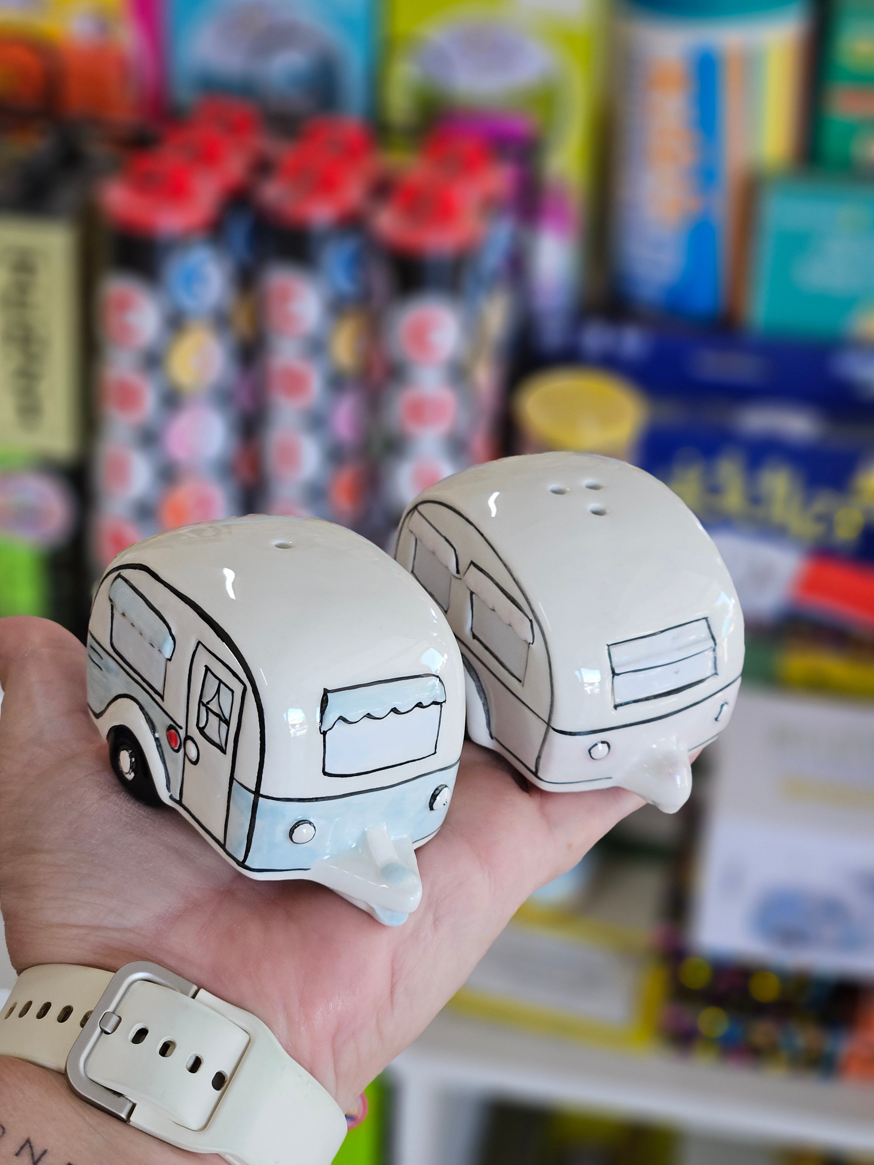 Caravan Salt And Pepper Set | Pink & Blue