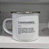 "Caravanner" definition enamel mug displayed in Adventure Awaits store — unique gift idea for Australian caravanners — Adventure Awaits