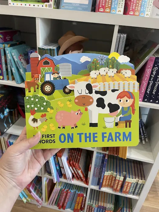 Adventure Awaits My First Words On The Farm children’s board book with colourful farm animal illustrations
