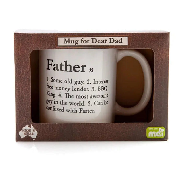 Father definition mug in Dear Dad gift box with funny BBQ King wording — Adventure Awaits