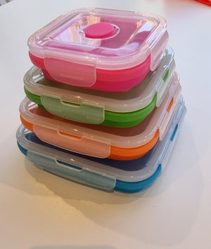 Collapsible Silicone SQUARE Tubs - Set of 4
