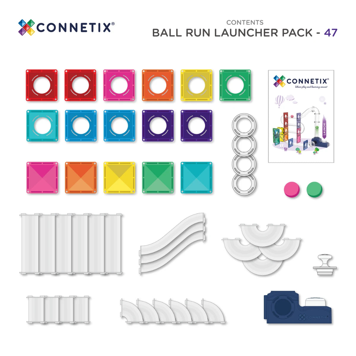 Connetix | Ball Run Launcher Pack 47 Piece