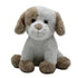 soft plush puppy toy with fluffy white fur, beige floppy ears and paws, sitting in a cute cuddly pose Adventure Awaits