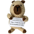 handmade crochet bear plush toy holding a humorous “Currently Unsupervised” sign about endless possibilities
