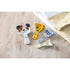 Dog ceramic measuring spoons on wooden bench with tea towel — Adventure Awaits
