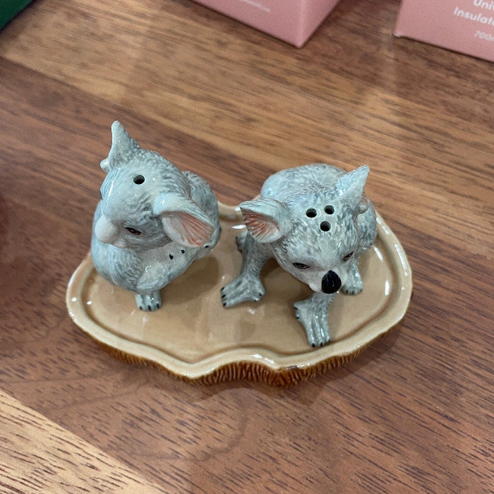 Porcelain salt and pepper shakers Australian animals