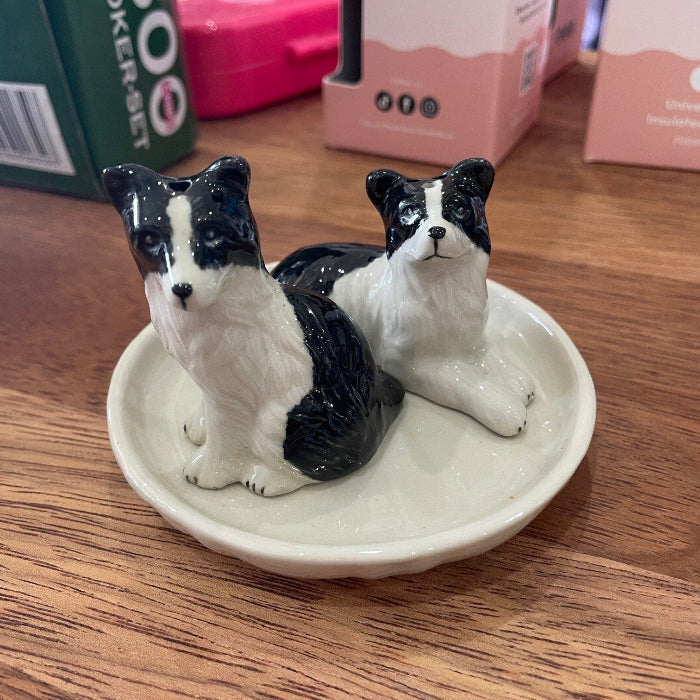 Ceramic dog salt and pepper shakers