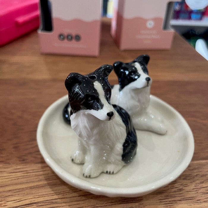 Ceramic dog salt and pepper shakers