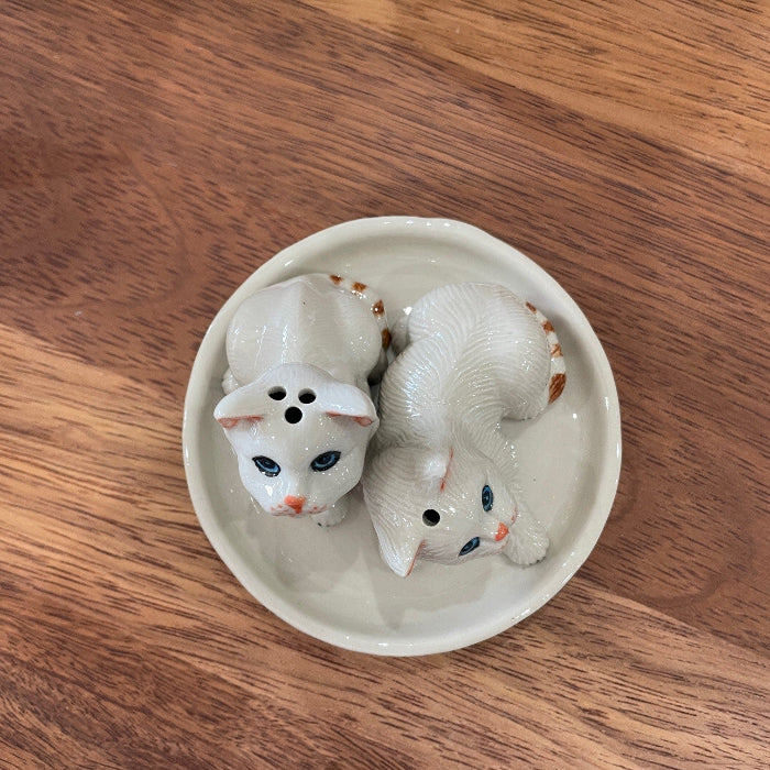Ceramic cat salt and pepper shakers