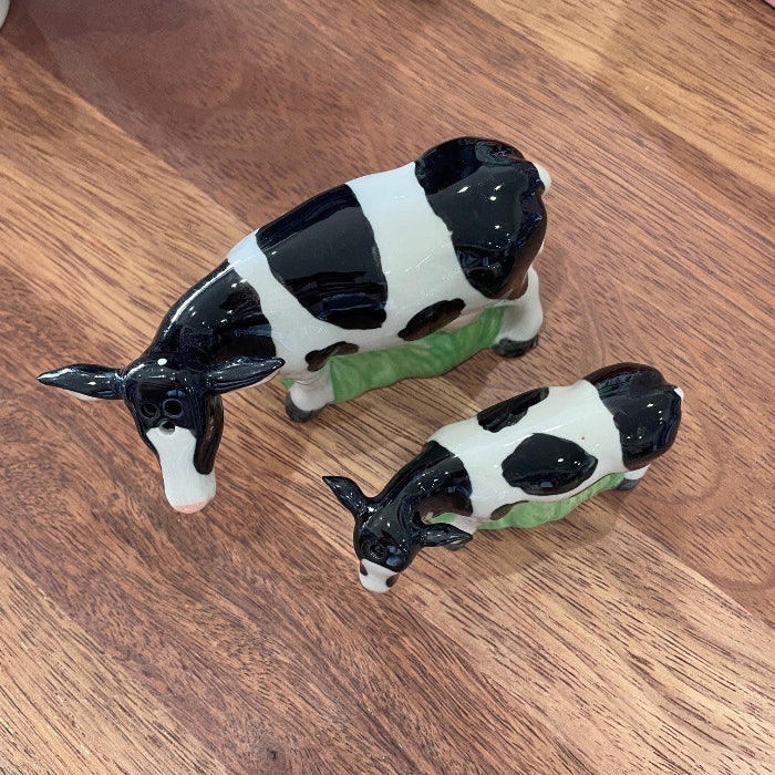 ceramic cow salt and pepper shakers