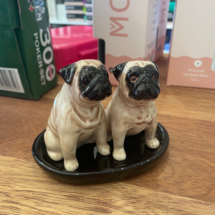 Ceramic Pug salt and pepper shakers