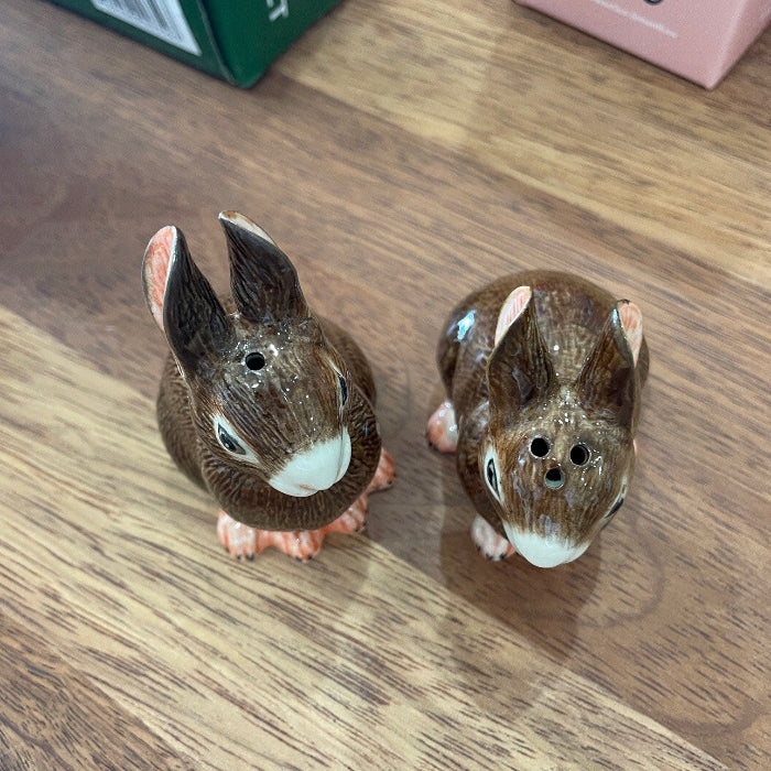 Ceramic rabbit salt and pepper shakers