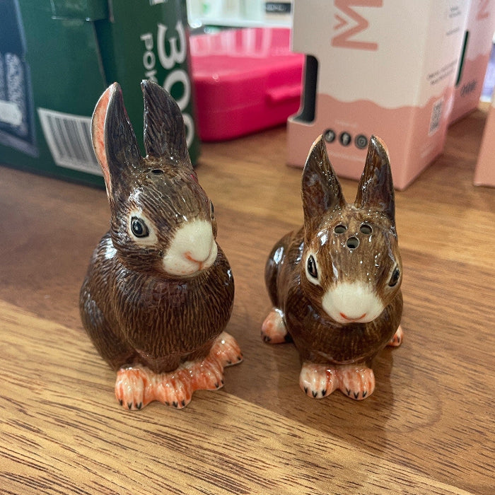 Ceramic rabbit salt and pepper shakers