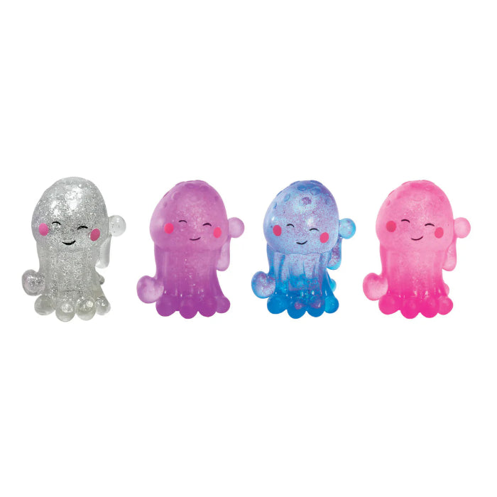 Octopus squishy toy filled with glitter