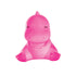 Pink mini dinosaur squeeze toy with closed eyes, soft textured sensory fidget toy for kids calming play Adventure Awaits