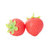 two soft strawberry squishy toys with textured red surface and green tops, sensory toys for kids play and stress relief Adventure Awaits