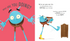 Blue monster panics in Do Not Open This Book Again, funny kids book page with wardrobe — Adventure Awaits