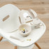 Baby feeding set with suction bowl, spoon, handled cup and bib on high chair, designed for easy mess free mealtimes at home or travel Adventure Awaits
