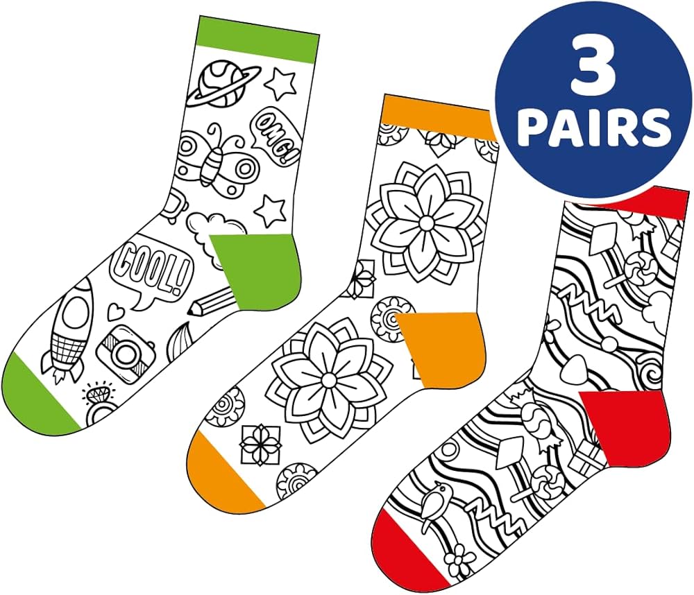 Doodle Socks Colour Your Own Socks by Buddy & Barney
