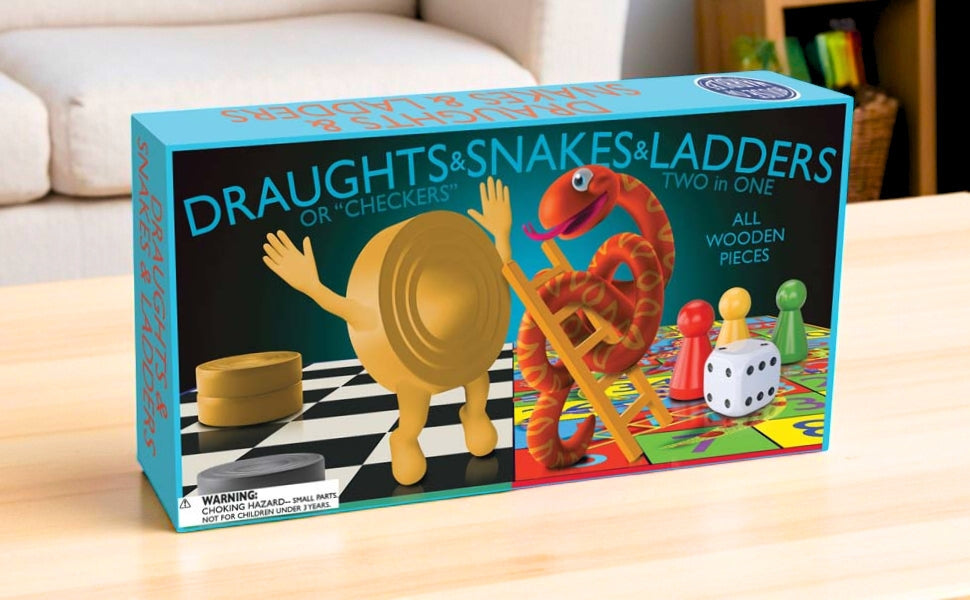 Draughts & Snakes & Ladders Board Game