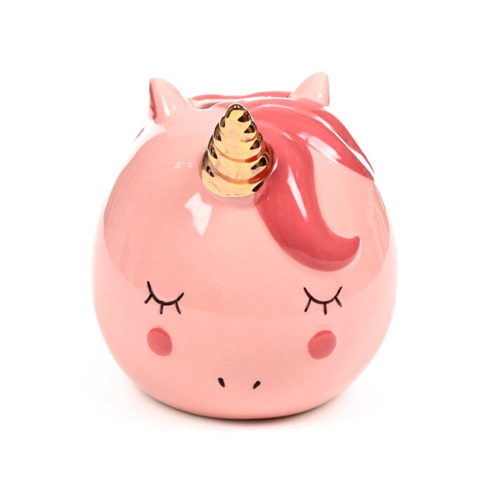 Ceramic pink unicorn money box