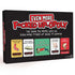 Board game box titled 'Even More F*cked Up-opoly' with humorous cards on a black background