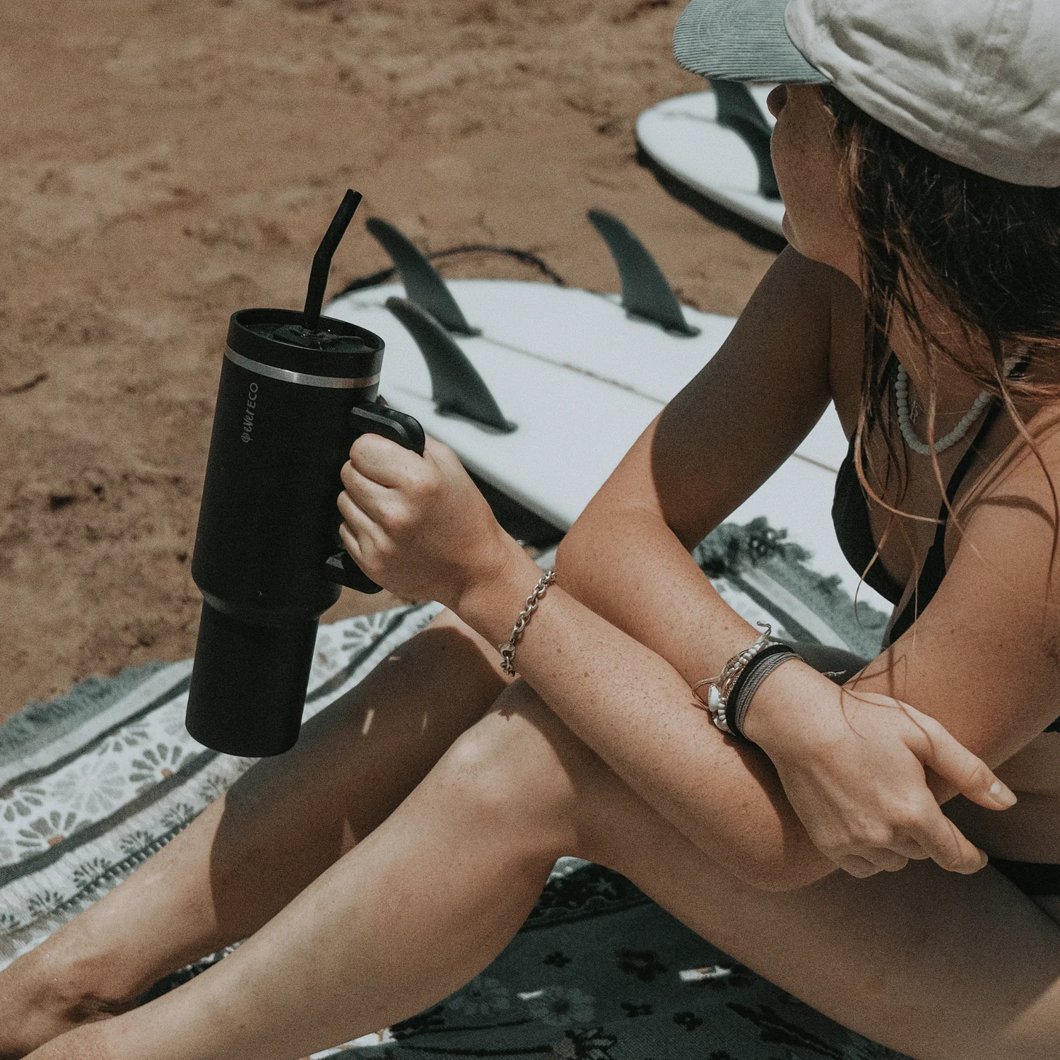 Insulated Tumbler with Handle & Straw 1.18 Litre | Ever Eco