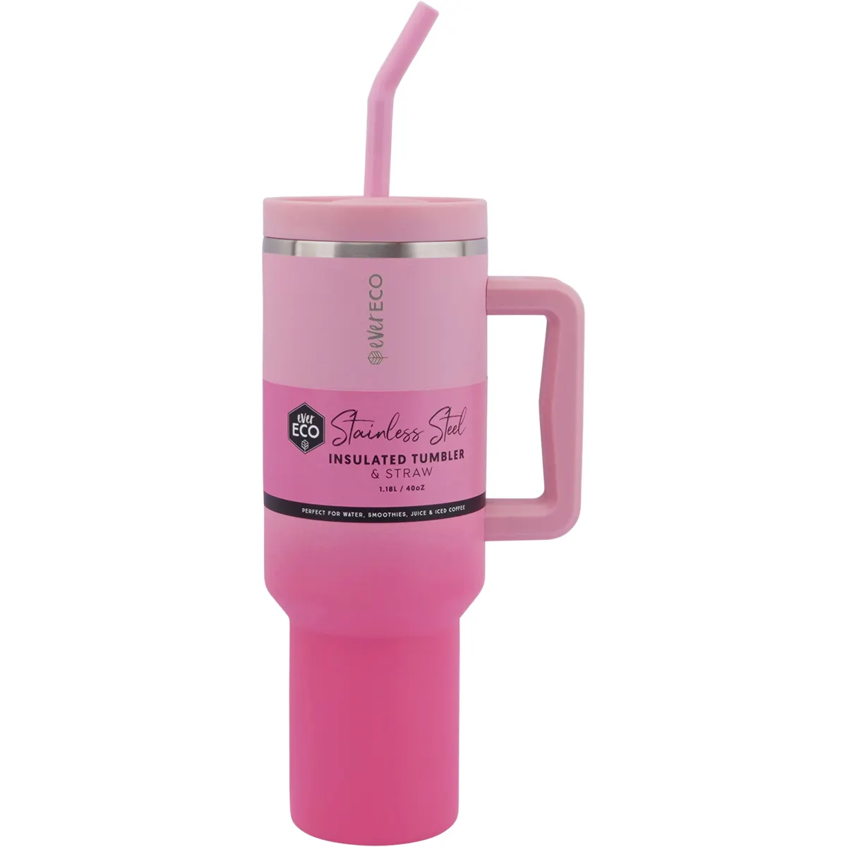 Insulated Tumbler with Handle & Straw 1.18 Litre | Ever Eco