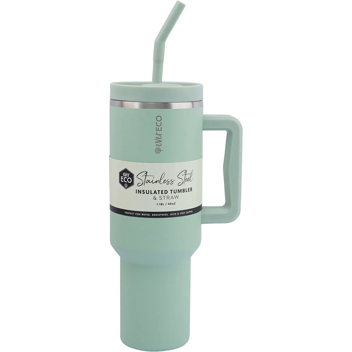 Insulated Tumbler with Handle & Straw 1.18 Litre | Ever Eco