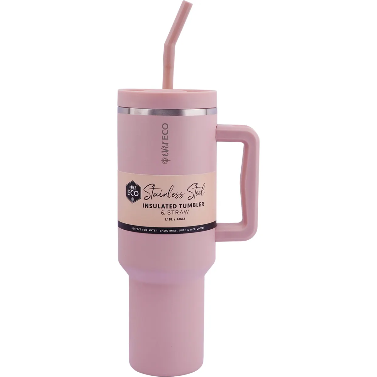 Insulated Tumbler Litre With Handle And Straw Ever Eco