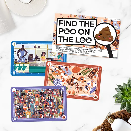Find The Poo On the Loo – Funny Search & Find Family Card Game (100 Cards)