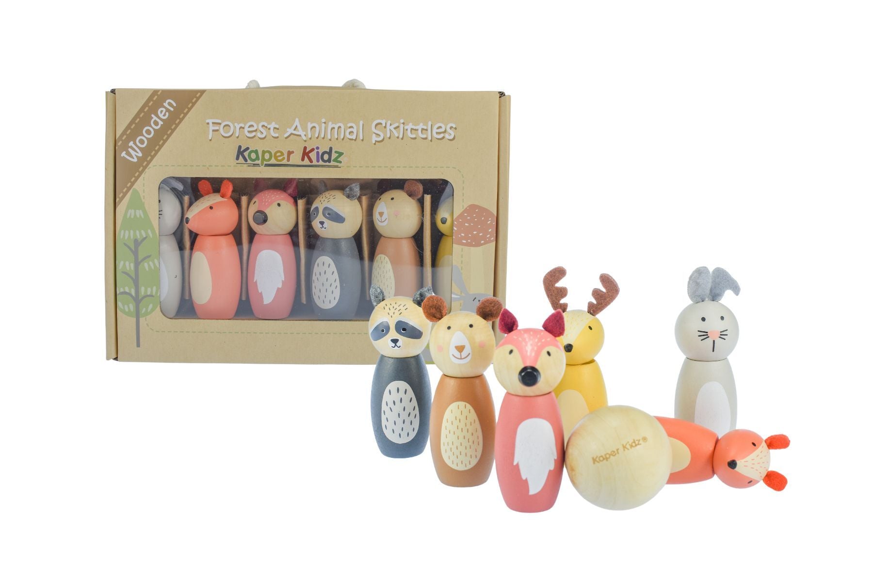 Wooden Forest Animal Skittles by Kaper Kids